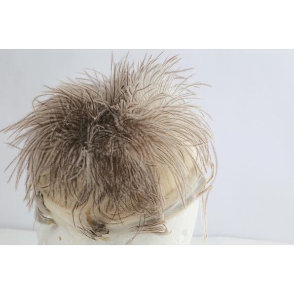 Vintage Modeline Feather Hat Small Black Elegant Millinery 50s Style Size S - Picture 4 of 12